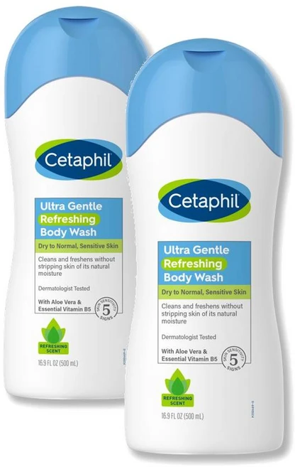 Cetaphil 세타필 울트라 젠틀 리프레싱 바디워시 상쾌한 향 500ml 2팩 - 쿠팡