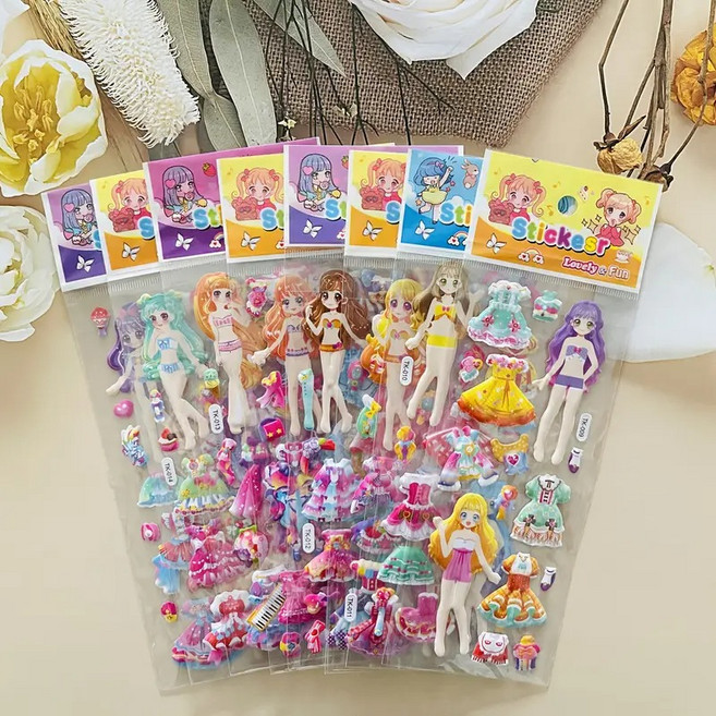 스토리팩토리 인형 옷입히기 스티커 8종 B, 8개