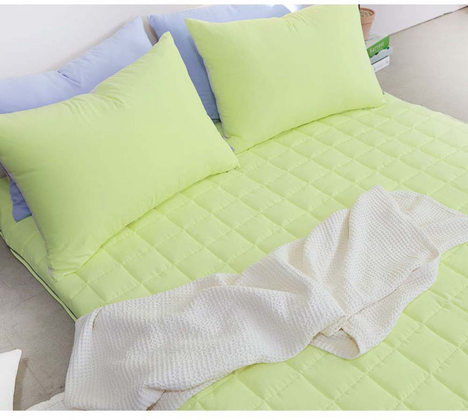 밀리에르 1+1 누빔 요커버 SS(1인용) D(2인용) Q(3인용), 라임+차콜