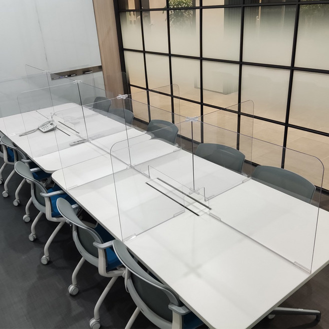 [강화도] 아크릴 칸막이 가림막 폴리카보네이트 4인용 6인용 8인용 식당 학교 관공서 회의실 테이블 비말차단 주문제작 판매량1위, 아크릴 3mm 가로 1200 (4인용), 700 X 450