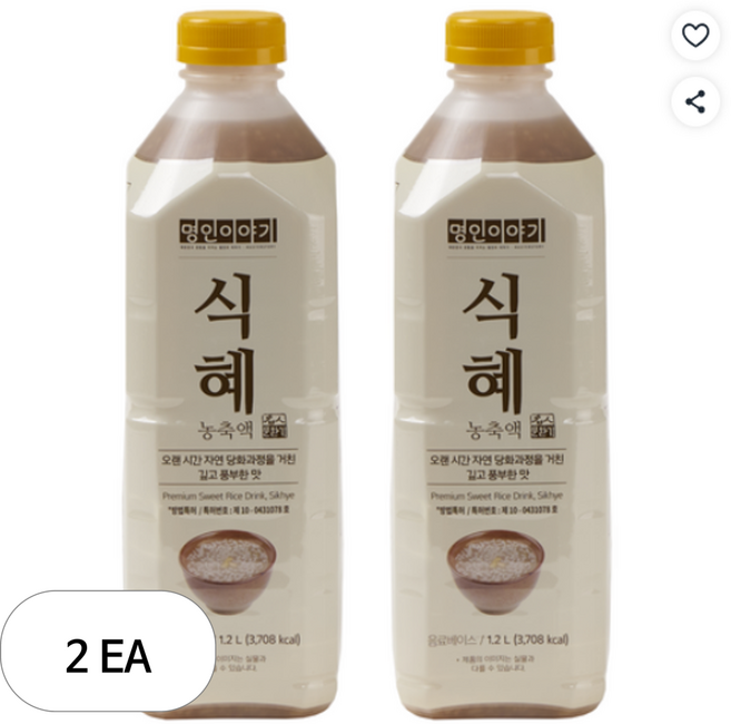 명인이야기 식혜 농축액, 1.2L, 2개