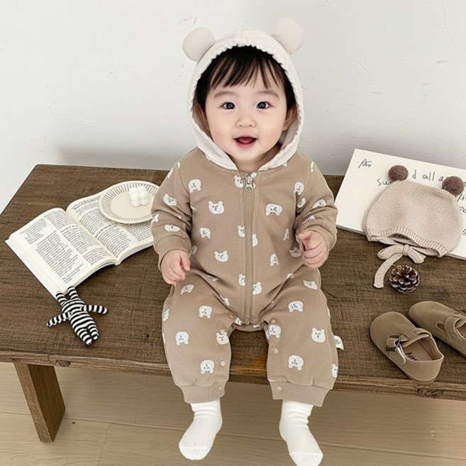 몽실이 베어 후드 우주복 아동 유아 여아 남아 외출복 선물