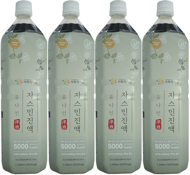 유나인 자스민 진액 1.5L X 4개 차 원액 희석음료