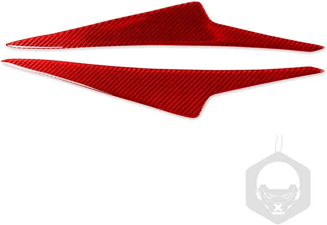 창닦기 탄소 섬유 전면 헤드라이트 눈꺼풀 눈썹 커버 스타일 트림 스티커 수정 Mazda3 Axela 2014-2016 자, 02 Red, 1개