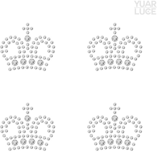 유아루체 미니왕관 4개 - 붙이는 큐빅 핫픽스모티브