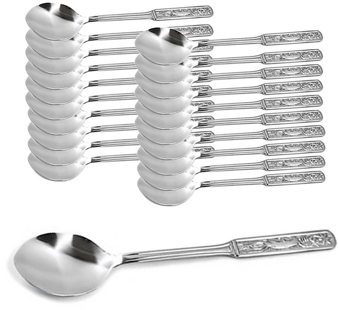 고급 스텐 숟가락 젓가락 민자 땡땡이 인삼 업소용 수저 (10개/50개/100개), 50개, 인삼 숟가락