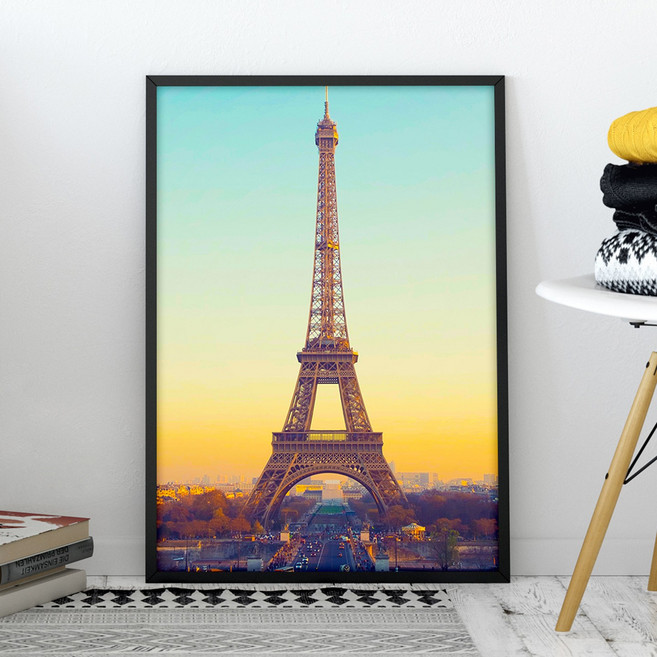 아트로우 에펠탑 프랑스 파리 포스터 액자 장식, 6번, 화이트 x A2+ (53x73cm)