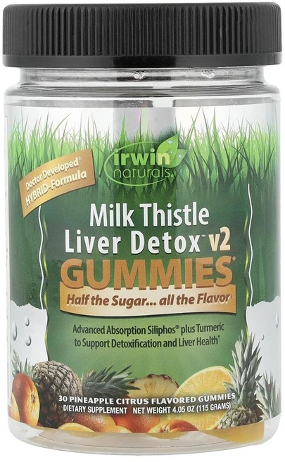 어윈 네추럴스 밀크씨슬 리버 디톡스 v2 구미 Irwin Naturals Milk Thistle Liver Detox™ v2 Gummies 30정, 1개 - 쿠팡