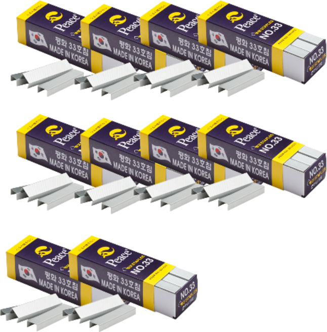 10갑세트 33호 스테플러심 튼튼한 철심으로 깔끔하게, 1세트, 33호침