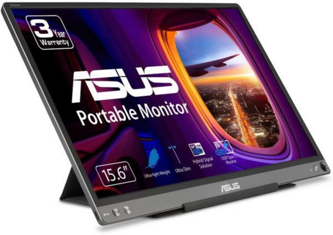 ASUS 젠스크린 15.6인치 1080P 포터블 USB 모니터 (MB16ACE) - 풀 HD (1920 x 1080) IPS 타입-C 123876, 16" IPS USB-C