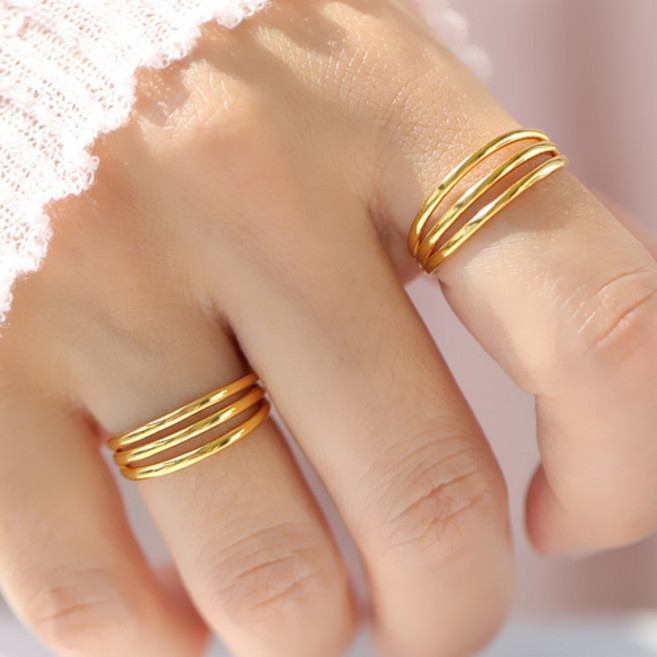 24K 트리플 3선 순금반지