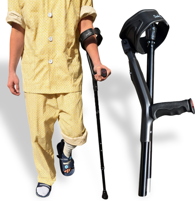 다다터 Ver.2 엘보클러치 팔꿈치 접이식 목발, 1개