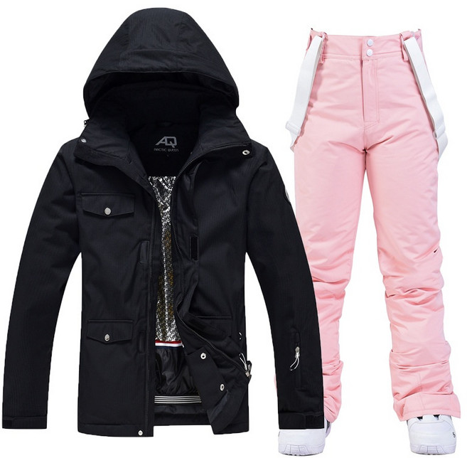 이지로지엑스 남여 스키복 겨울 아웃도어 스노우보드 스키복세트, 블랙-핑크, 1개