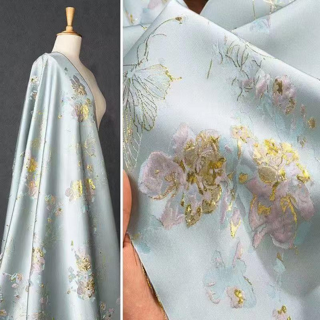 新中式織金仿宋錦漢服布料馬甲上衣暗紋提花唐裝