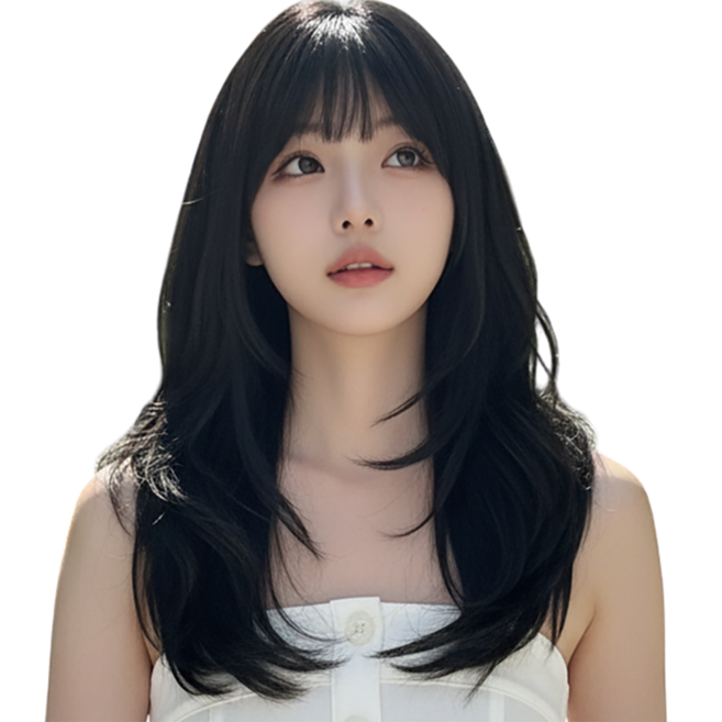 가발위드 긴머리 통가발 레이어드 스트레이트 샤기컷 T012, 1개, 네츄럴블랙