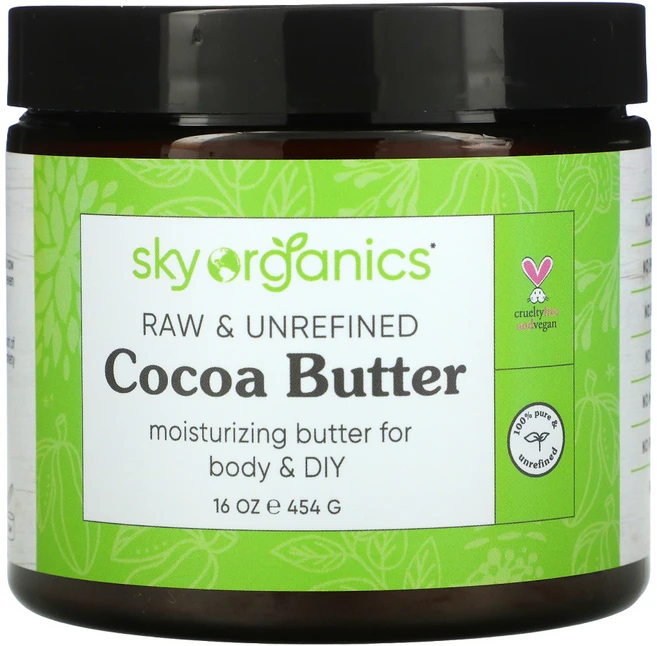 Sky Organics 정제되지 않은 무가공 코코아버터 454g(16oz) 2팩, 454g, 1개 - 쿠팡