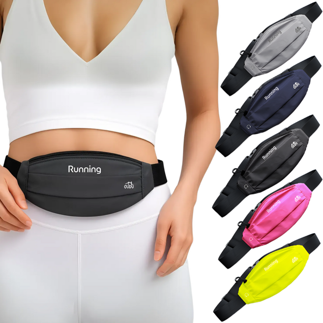 아이코닉 리플렉티브 러닝 벨트 야간 런닝 가벼운 러닝 가방, 블랙, 1개