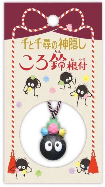 宮崎駿 豆豆龍鈴鐺吊飾 龍貓 宮崎駿吉卜力 小龍貓 鎖圈 鈴鐺祈 鑰匙圈 祈願根付鈴鐺 藍龍貓, 小黑炭 鈴鐺, 1個