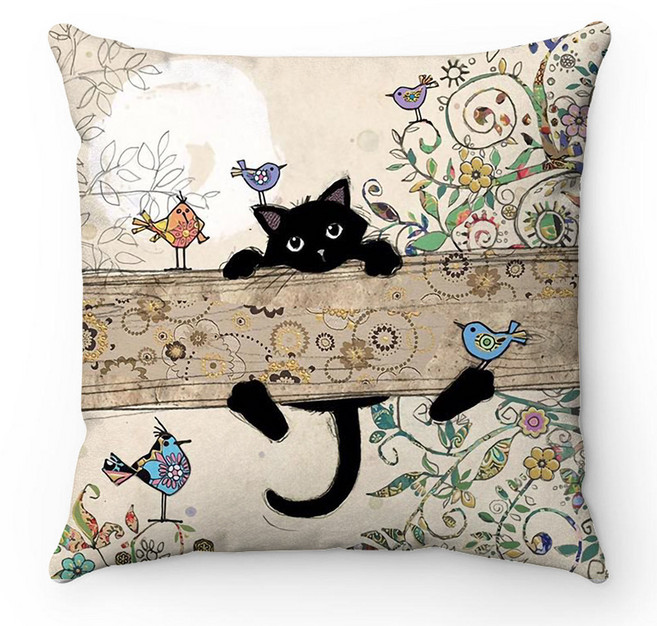 더캣 북유럽벨벳쿠션 등쿠션 거실쿠션 솜포함쿠션/무료배송 쇼파등받이 벨벳 사각 캐릭터 쿠션, 294