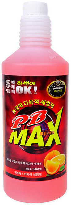 피비맥스 다목적세정제(1000ml 리필) 주황색_1159 찌든때제거 초강력세정 기름때제거, 1L, 1개