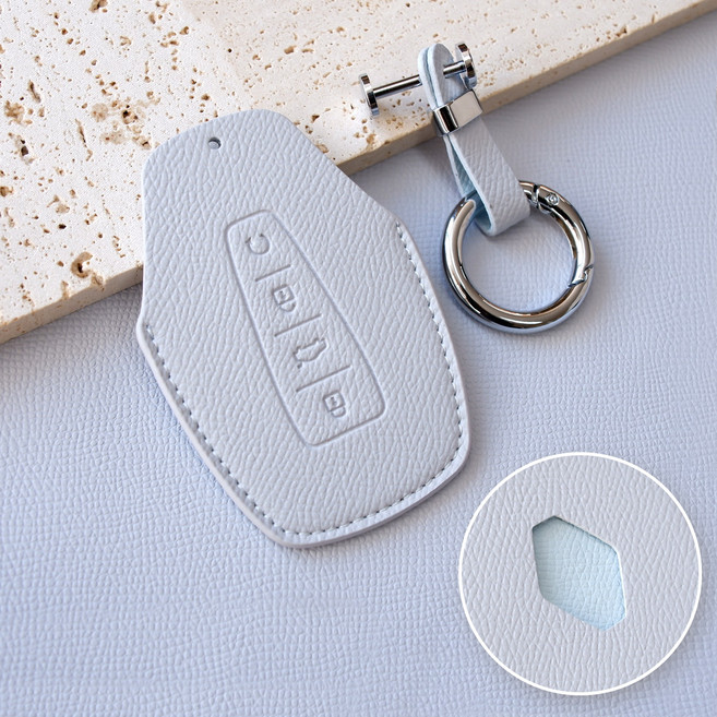 트니르 르노 그랑 콜레오스 호환 D타입 가죽 자동차 키 케이스 키홀더 용품 키홀더, 스카이블루