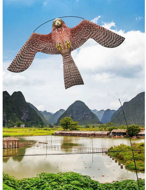 과수원 독수리연 대형 참새망 까치 논 새 비둘기 연날리기 논밭 밭 연, 일반실버아이모델+6미터깃대