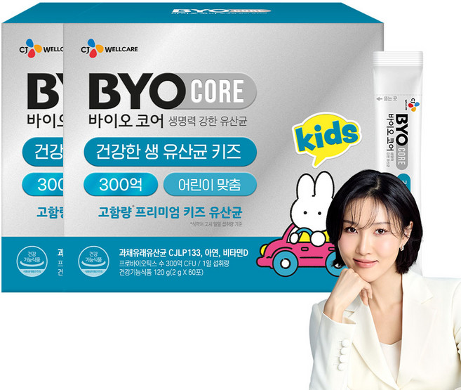 CJ 바이오코어 300억 키즈 유산균, 120g, 2박스