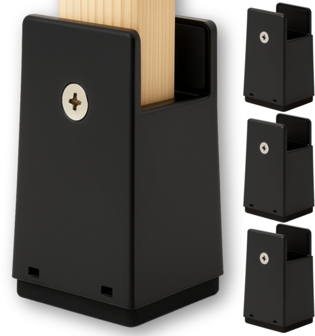 곽씨네슈퍼 가구 다리 너비 조절 높이조절발 10cm 일자 4개입, 블랙, 4개