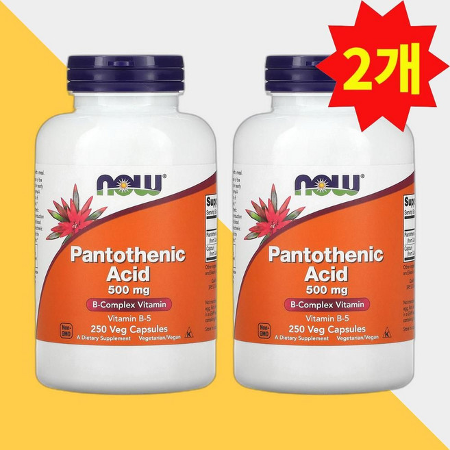 나우푸드 판토텐산 500mg 250캡슐 비타민B5 칼슘 Pantothenic 2개, 250정