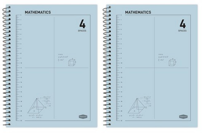 핑크풋 3000 4분할수학연습장 국어/깍두기노트, BlueColor, 2개