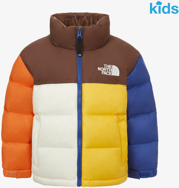 [매장판] 노스페이스 키즈 다운 패딩 블락 눕시 자켓 브라운 점퍼 NJ1DR66S