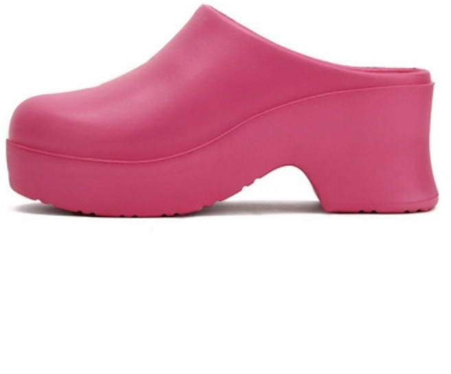 투니스 여성 단색 블록 힐 뮬 슬리퍼 7cm