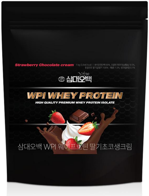 삼대오백 WPI 웨이 프로틴 단백질보충제 딸기초코생크림맛 1KG, 1개