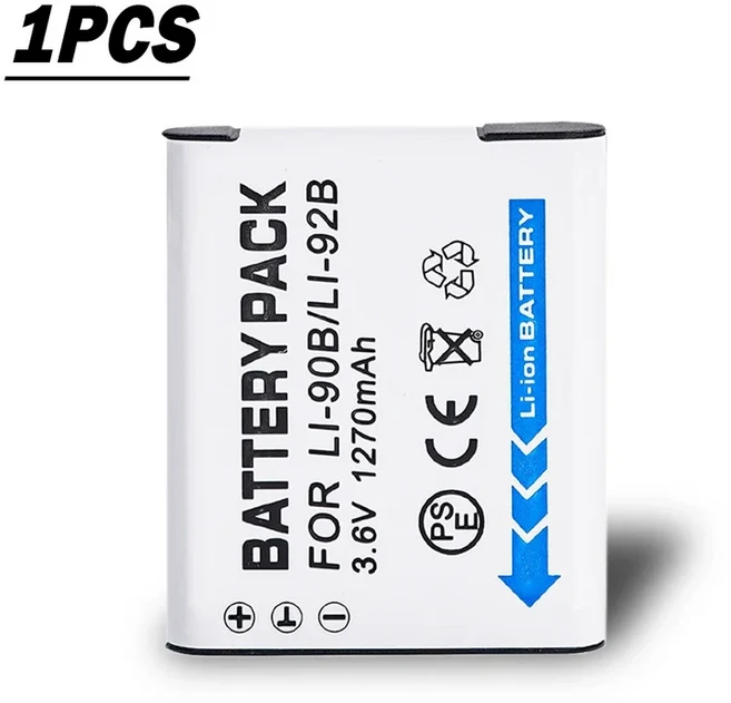 호환 올림푸스 Li 90B Tough TG-4 IHS 카메라용 1270mAh 배터리, 01 1Pcs battery