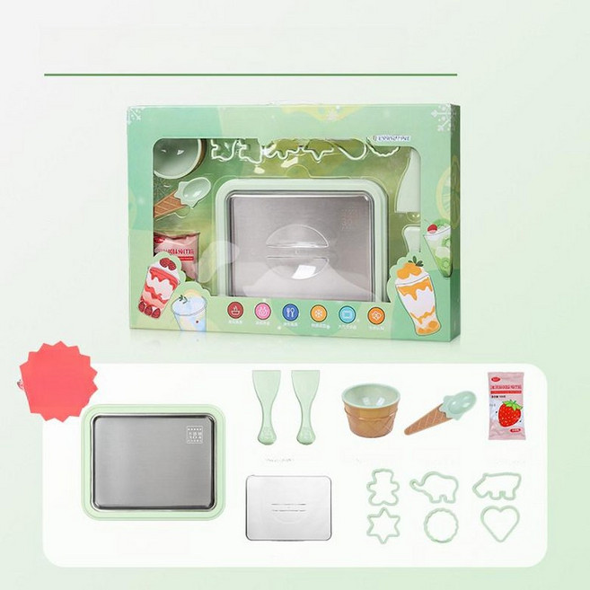바른HOUSE 철판아이스크림판 제조기 간식 아이스크림, 카다몸그린 13종 세트, 기본 색상
