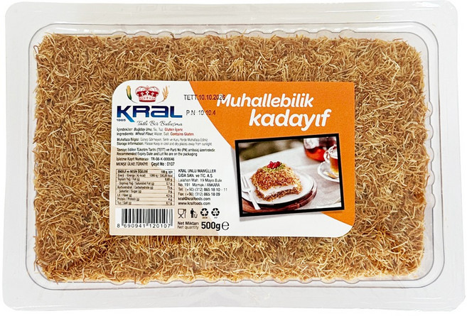 KRAL 크랄 구운 볶은 카다이프 면, 500g, 1개