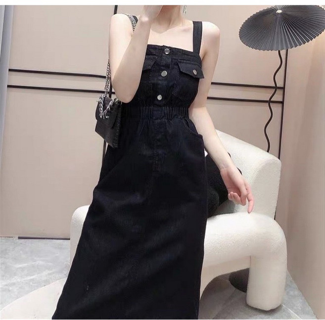 牛仔連身長洋, 黑