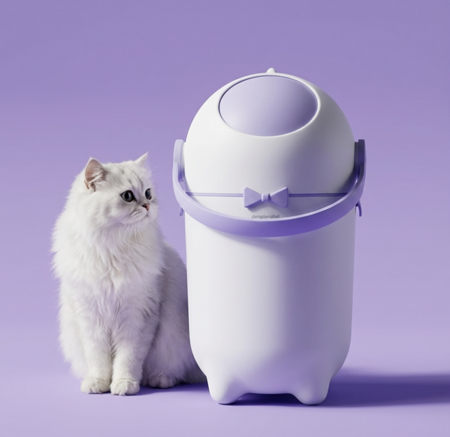 당당펫 냄새 차단 고양이 쓰레기통 분변 배변 휴지통 배설물통, 1개, 혼합색상