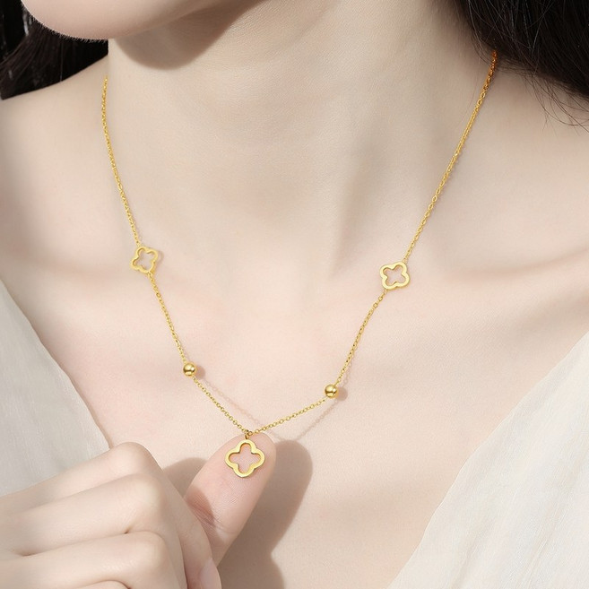 스파클타임14K/18K 골드 여자 목걸이 네잎클로버 펜던트 생일 기념일 발렌타인데이 선물