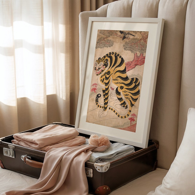 한국화 민화 풍속화 까치와 호랑이 호작도 인테리어 캔버스 포스터 인테리어/01.호작도, A2 캔버스 포스터(420x594mm)