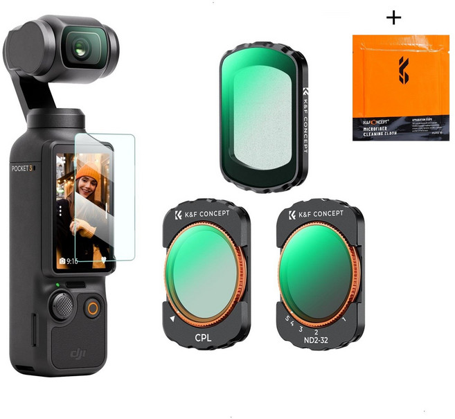 K&F CONCEPT DJI 오스모 포켓 3/4 호환 마그네틱 필터 세트 (CPL + 블랙미스트 1/4 + ND2-32) (융포함) (KF01.2148), 1개
