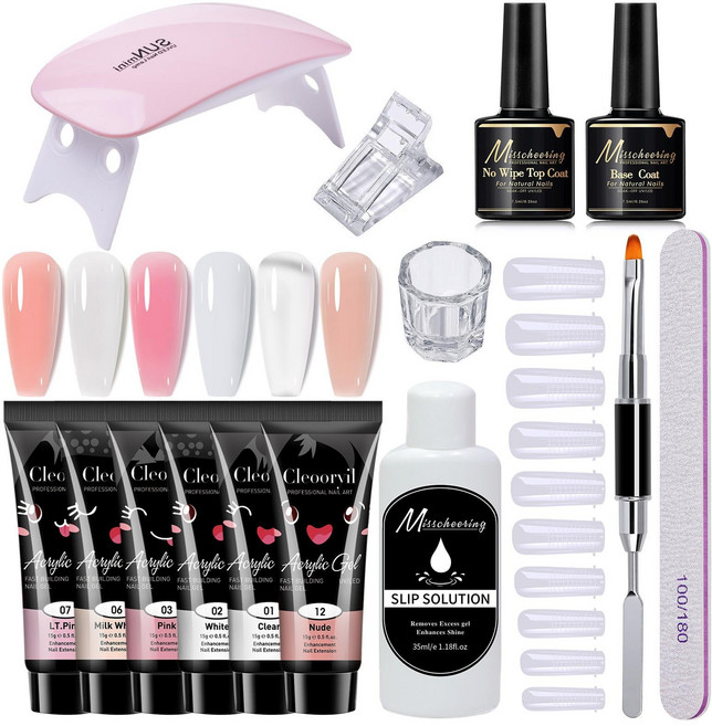 Lalara 젤네일 폴리젤 6개 올인원 젤네일램프세트, 1세트, 6색 올인원폴리젤세트