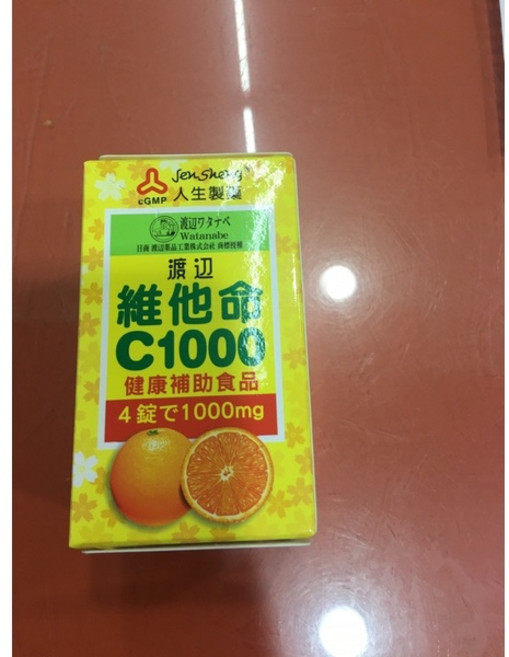 渡邊 C1000 維他命C錠 健康輔助食品 100錠, 1個, 100顆
