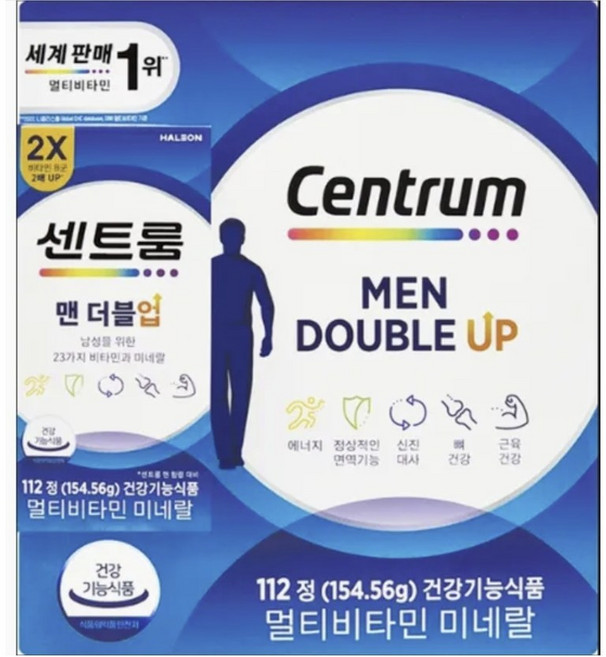 업그레이드] 세계판매1위 센트룸 맨[더블업] 대용량 멀티비타민 미네랄 112정 1박스, 1개