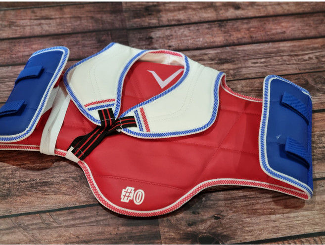 [VISION] 태권도 양면호구 몸통보호대 겨루기 보호장비, 1개