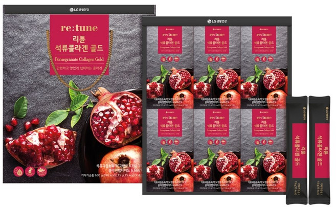 설식품선물세트 리튠 석류콜라겐젤리 골드 15ML*42포 + 손잡이, 42개