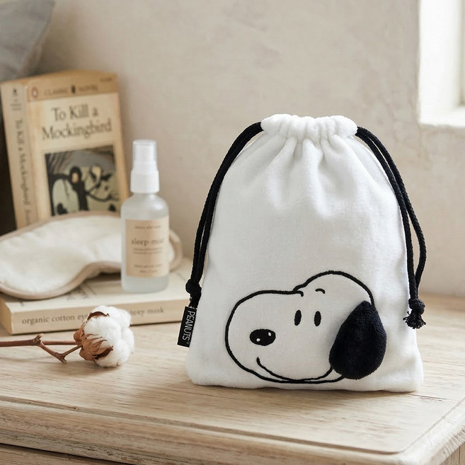 스누피 피너츠 귀여운 조리개형 파우치