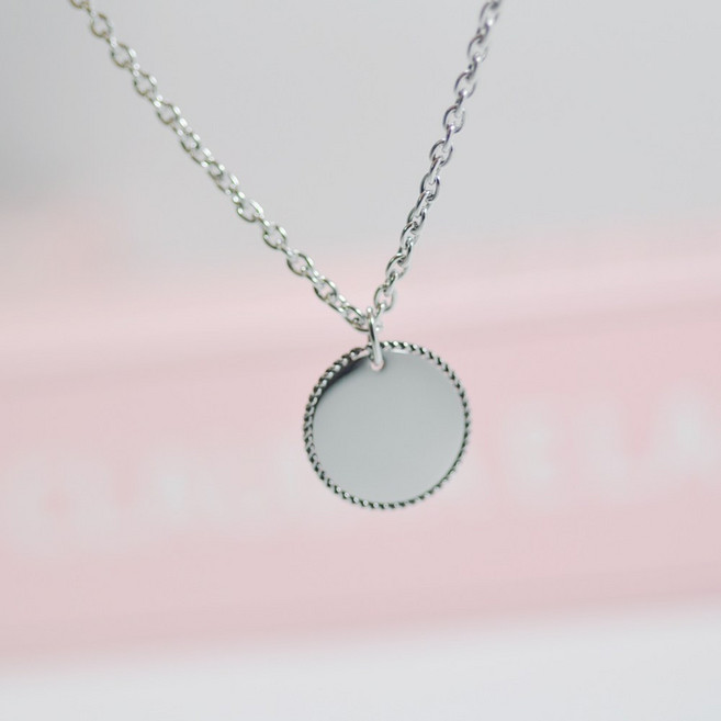 |싸인팔찌| 치매 노인 각인 목걸이 꼬임코인 3가지크기종류 양면무료각인목걸이