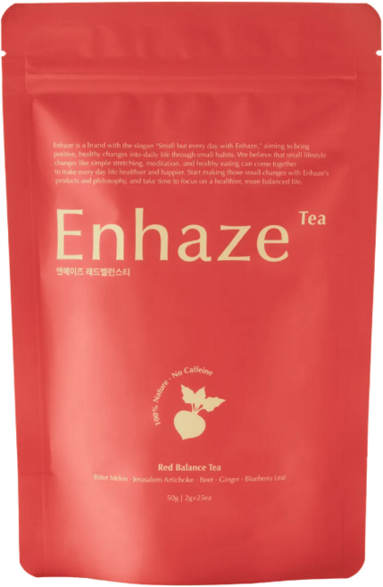 Enhaze 앤헤이즈 레드밸런스 티백 식후 당 조절 무카페인 국내산, 1개, 25개입, 2g