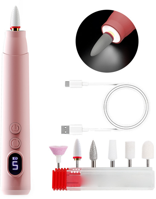 SaeByul 무선 젤 네일 드릴 전동 네일 관리기 셀프용 젤네일제거기, 1개, 핑크